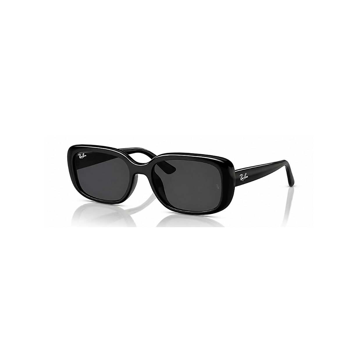 Ray-Ban Rectangular Black Sunglasses (RB4421D), angled side view