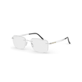 Silhouette Rimless Silver Eyeglasses (5537 DC 7000), angled side view