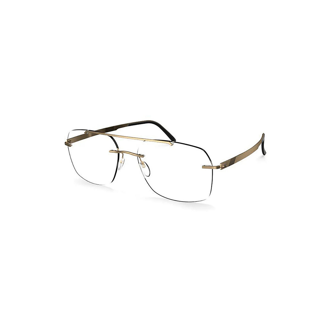 Silhouette 23kt Gold Plated Square Eyeglasses (5558 LA 7520), angled side view