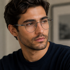 Silhouette Grooved Glazing Eyeglasses (5590 75 6560) worn by a model