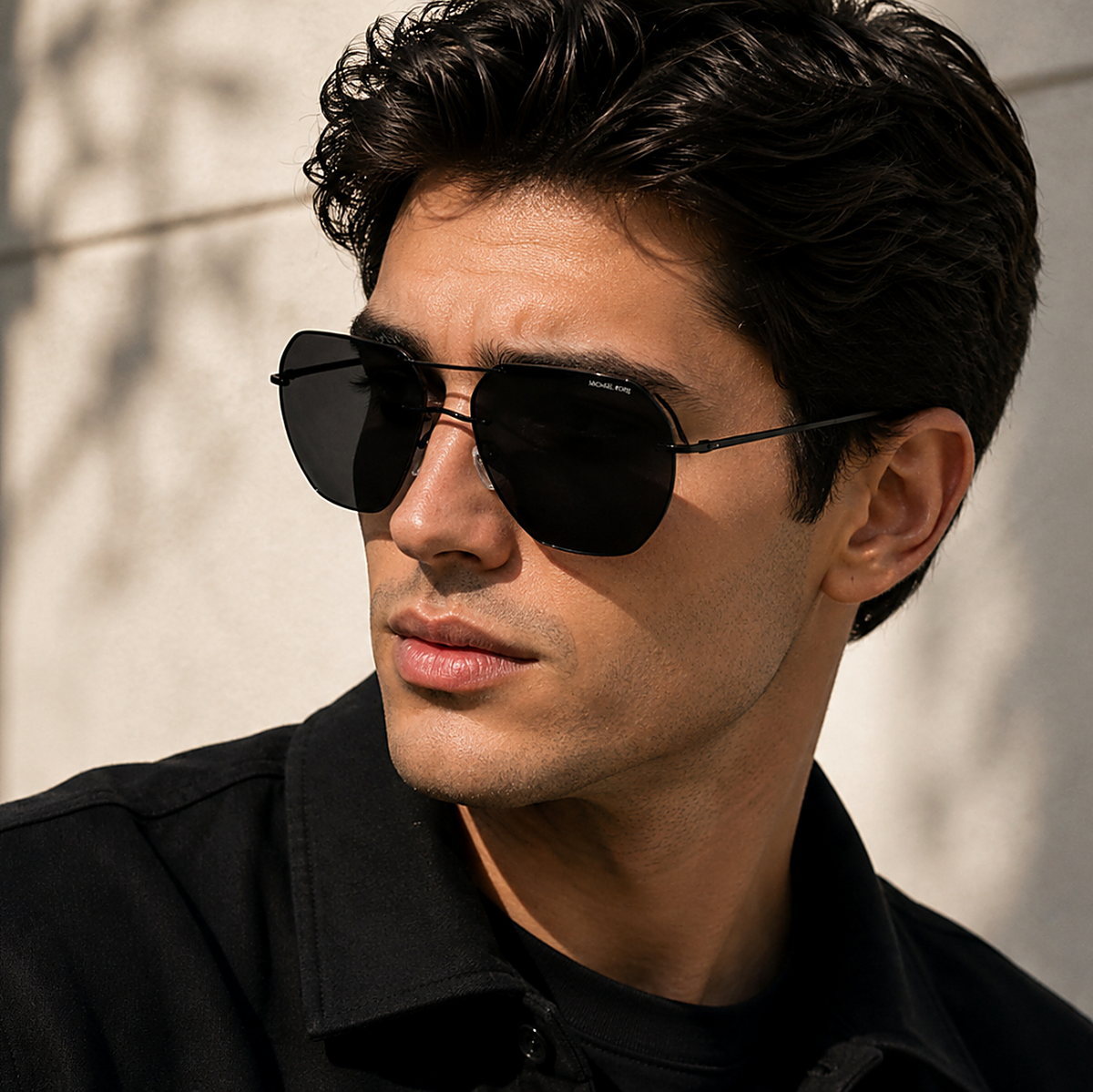 Silhouette Felis Black Sunglasses (8743) worn by a model