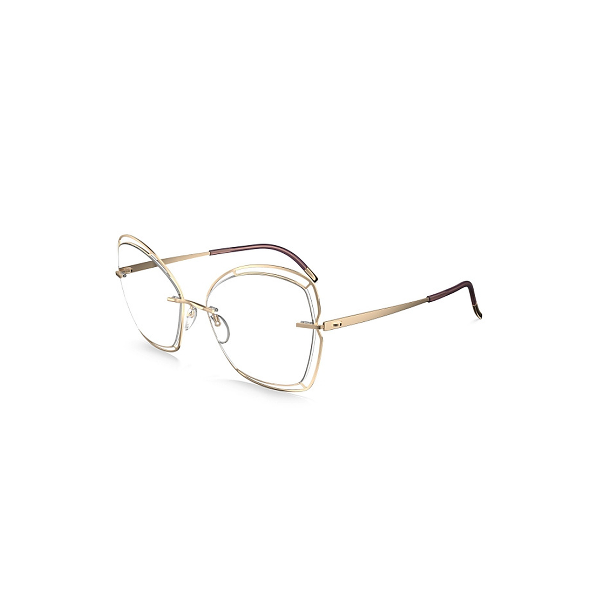 Silhouette Real Gold Eyeglasses (L005 75 7720), angled side view