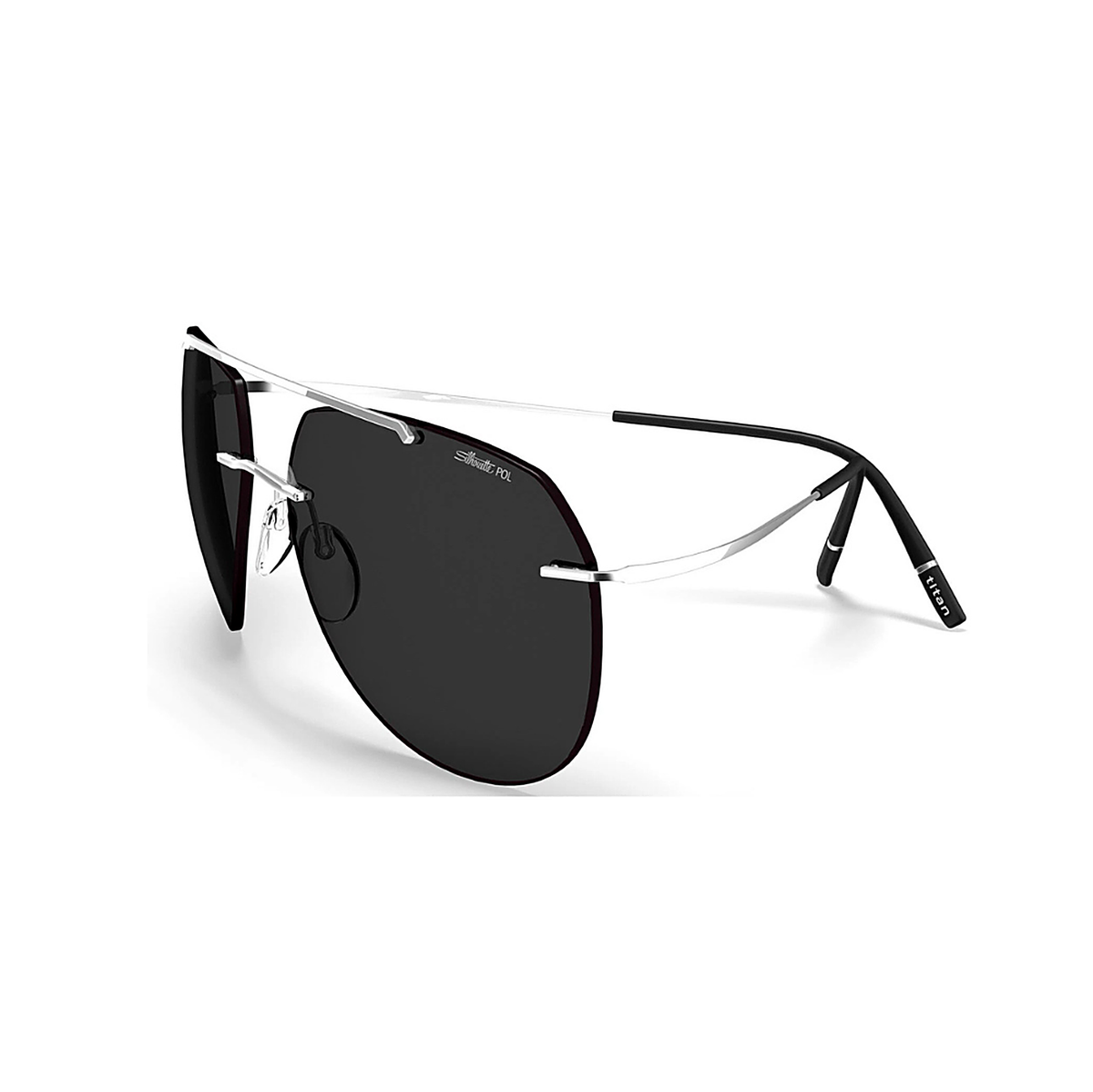Silhouette Nash Black Polarized Sunglasses (8744), angled side view