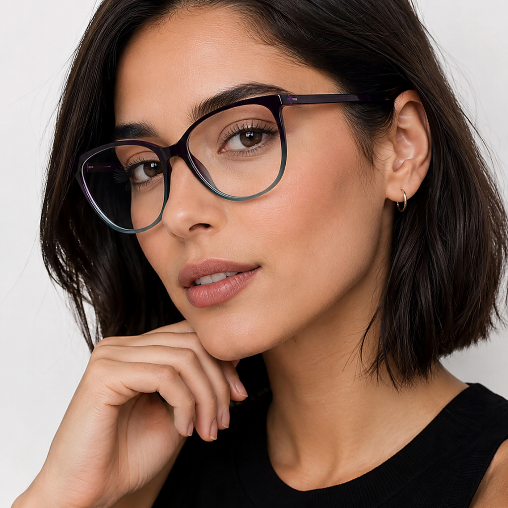 Silhouette Black Eyeglasses (SPX 1601) worn by a model