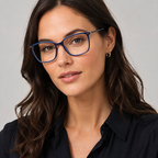 Silhouette Blue Eyeglasses (SPX 2932 75 5060) worn by a model