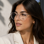 Silhouette Crystal Eyeglasses (SPX 2970 75 6660) worn by a model