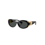 Versace Oval Black Sunglasses (4503-U), angled side view