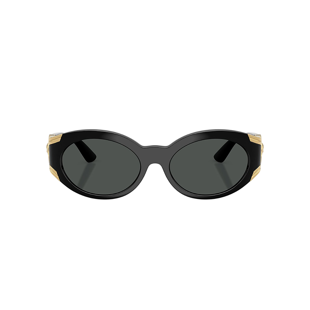 Versace Oval Black Sunglasses (4503-U), front view