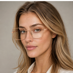 Vogue Eyewear Gold Eyeglasses (VO 4340 5152) worn by a model